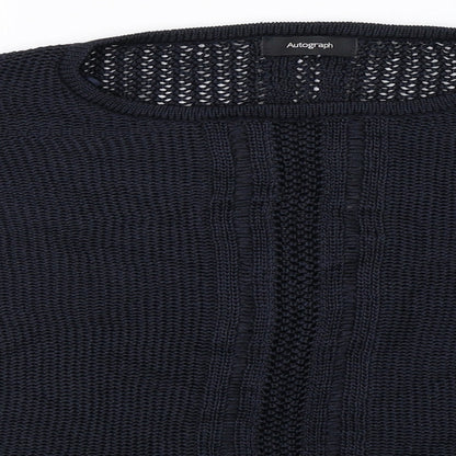 Autograph Womens Blue  Knit Basic T-Shirt Size 10