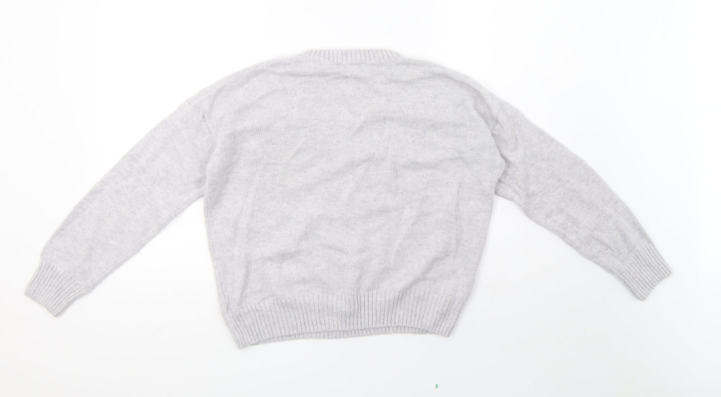 saisnburys Womens Grey  Knit Pullover Sweatshirt Size 12