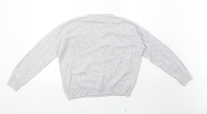 saisnburys Womens Grey  Knit Pullover Sweatshirt Size 12