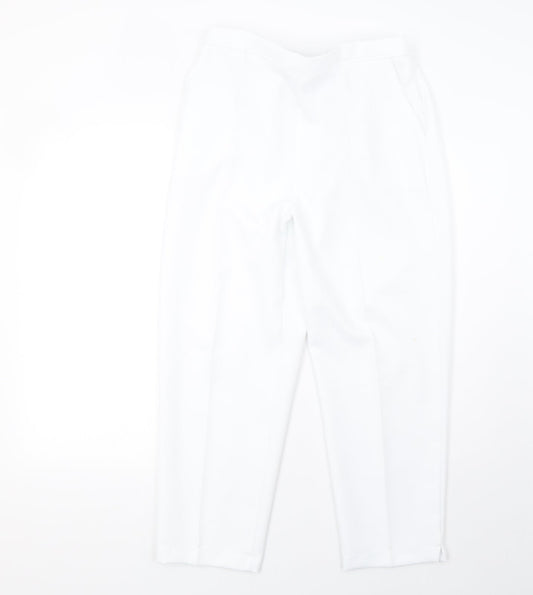 Womens UK Size 16 Preworn Regular Fit  White Trousers