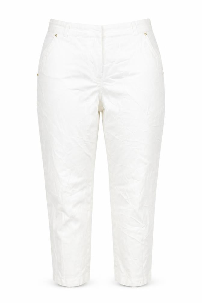 Womens UK Size 12 George Regular Fit Cropped White Trousers