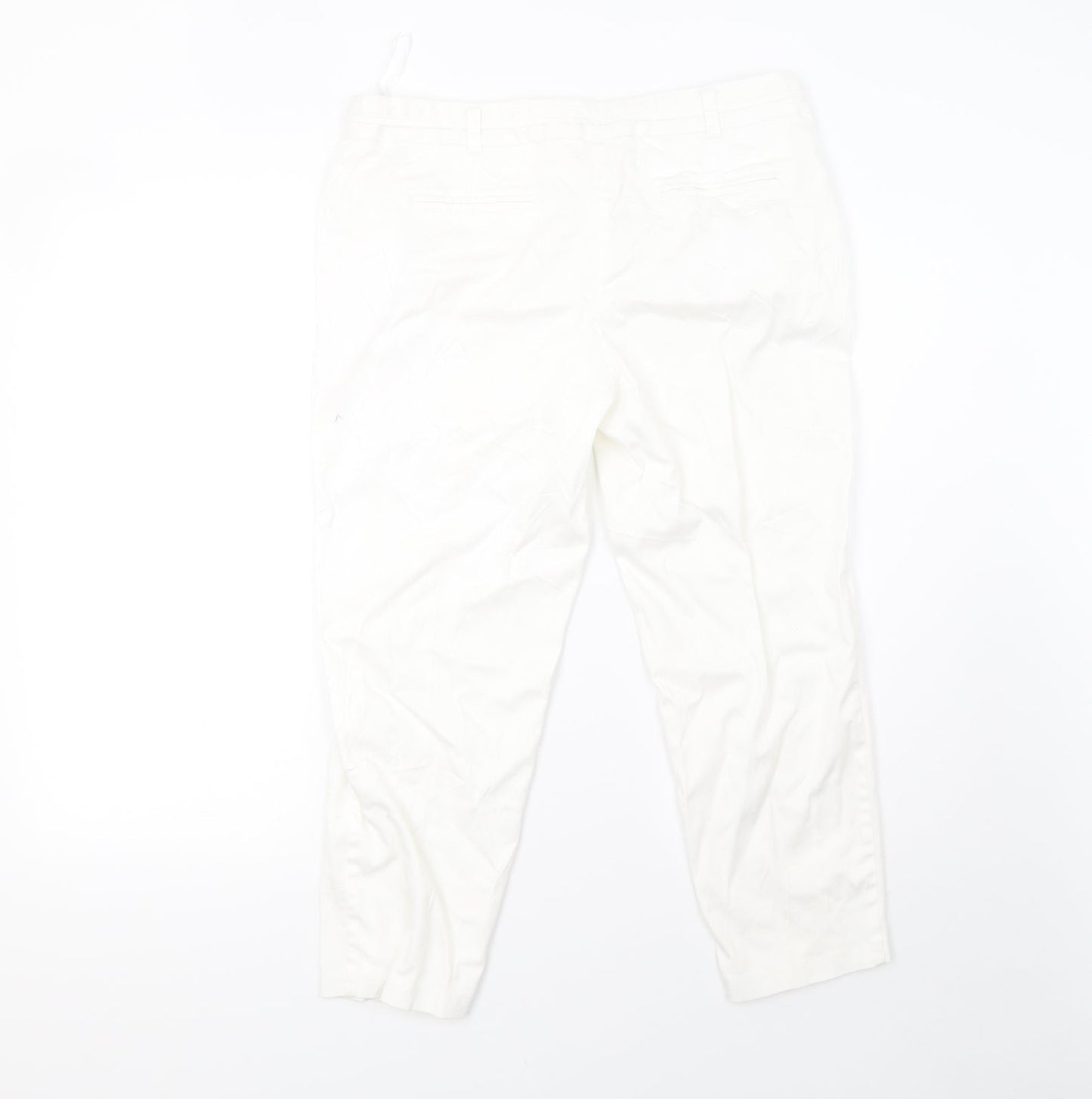 George Womens White   Cropped Trousers Size 12 L24 in