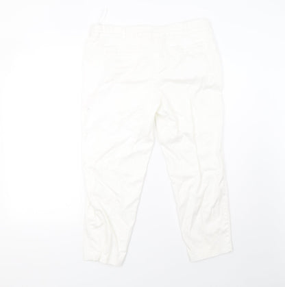 George Womens White   Cropped Trousers Size 12 L24 in