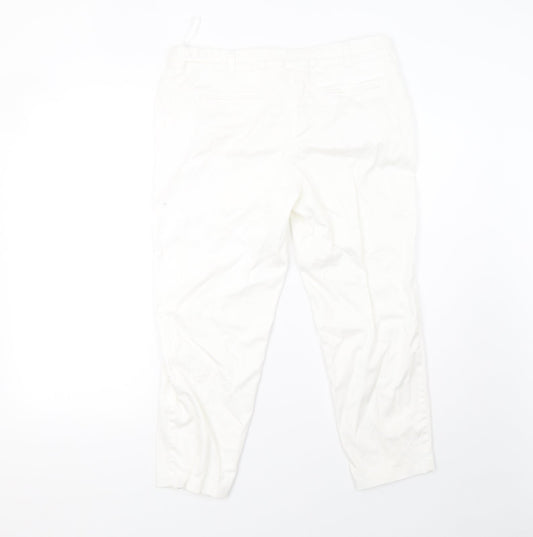 George Womens White   Cropped Trousers Size 12 L24 in