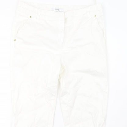 George Womens White   Cropped Trousers Size 12 L24 in