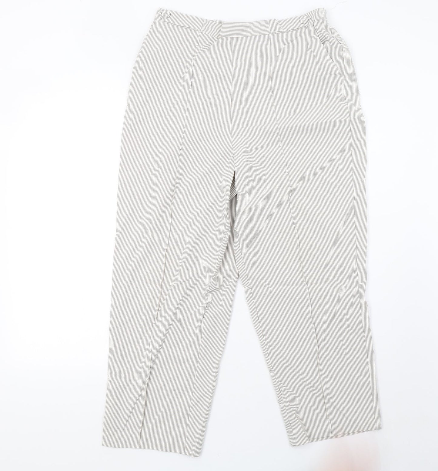 BM Womens Beige Striped  Trousers  Size 14 L27 in