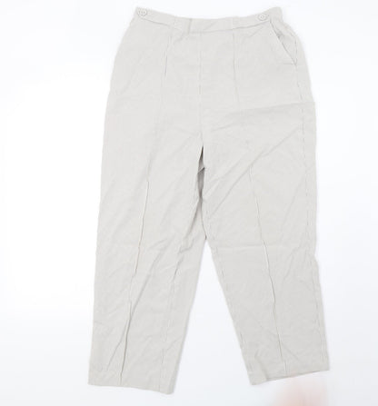 BM Womens Beige Striped  Trousers  Size 14 L27 in
