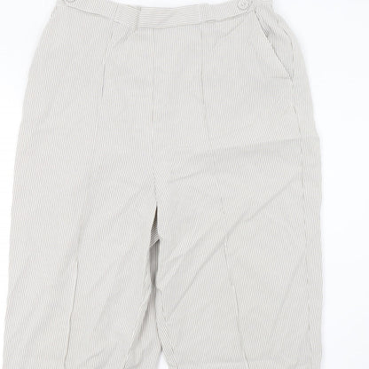 BM Womens Beige Striped  Trousers  Size 14 L27 in
