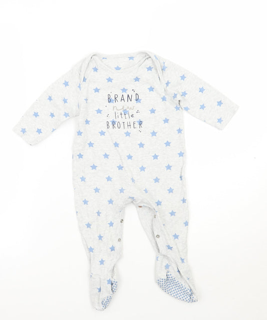 Mothercare Baby Grey Geometric  Babygrow One-Piece Size 9-12 Months