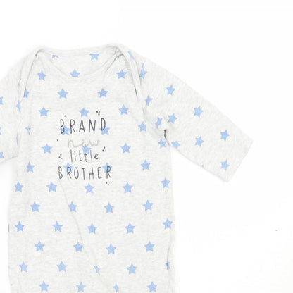 Mothercare Baby Grey Geometric  Babygrow One-Piece Size 9-12 Months