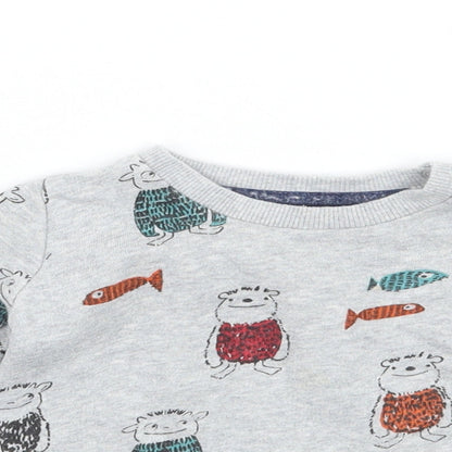Marks and Spencer Baby Grey Geometric  Pullover Jumper Size 3-6 Months