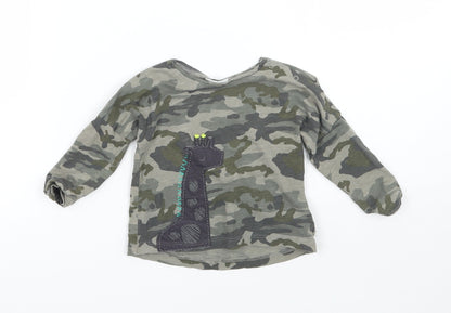 NEXT Baby Green Camouflage  Basic T-Shirt Size 6-9 Months