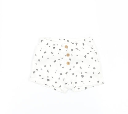 Marks and Spencer Baby White Geometric  Cropped Trousers Size Newborn