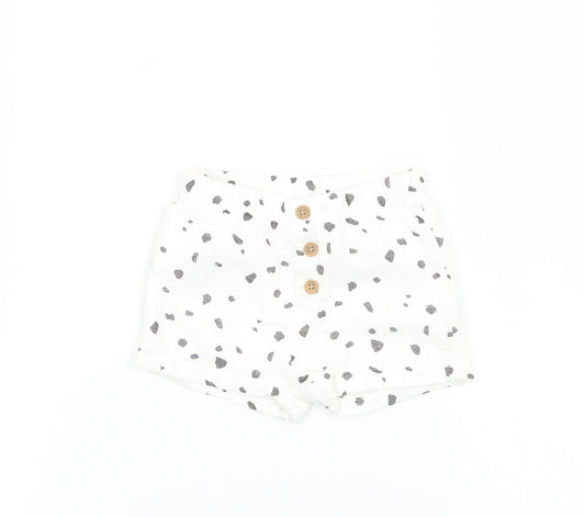 Marks and Spencer Baby White Geometric  Cropped Trousers Size Newborn