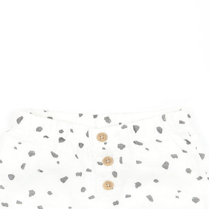 Marks and Spencer Baby White Geometric  Cropped Trousers Size Newborn
