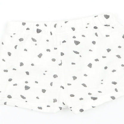 Marks and Spencer Baby White Geometric  Cropped Trousers Size Newborn
