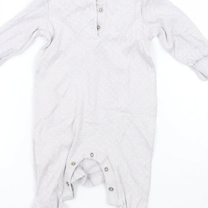 Mothercare Baby Grey Polka Dot  Babygrow One-Piece Size 0-3 Months