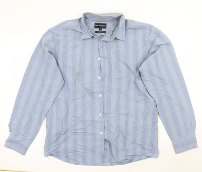 Mens UK Size M Marks and Spencer Blue  Button-Up Long Sleeve Casual Shirt