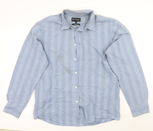 Mens UK Size M Marks and Spencer Blue  Button-Up Long Sleeve Casual Shirt