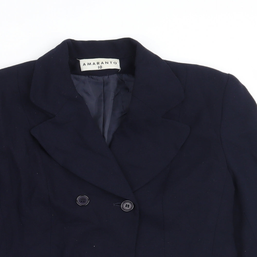 AMARANTO Womens Blue   Jacket Blazer Size 10
