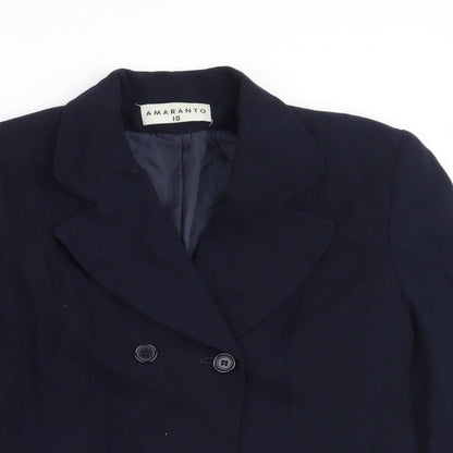 AMARANTO Womens Blue   Jacket Blazer Size 10