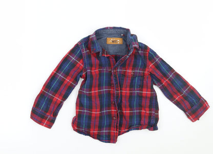 NEXT Boys Red Check  Basic Button-Up Size 2 Years