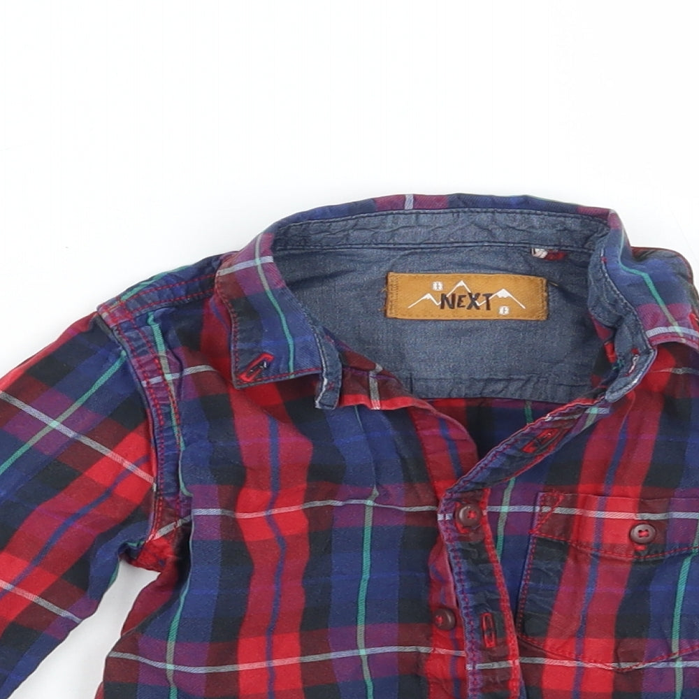 NEXT Boys Red Check  Basic Button-Up Size 2 Years