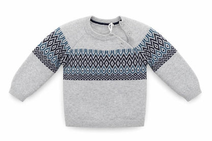 TU Baby Grey Geometric  Pullover Jumper Size 3-6 Months