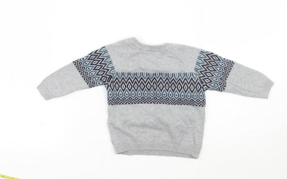 TU Baby Grey Geometric  Pullover Jumper Size 3-6 Months