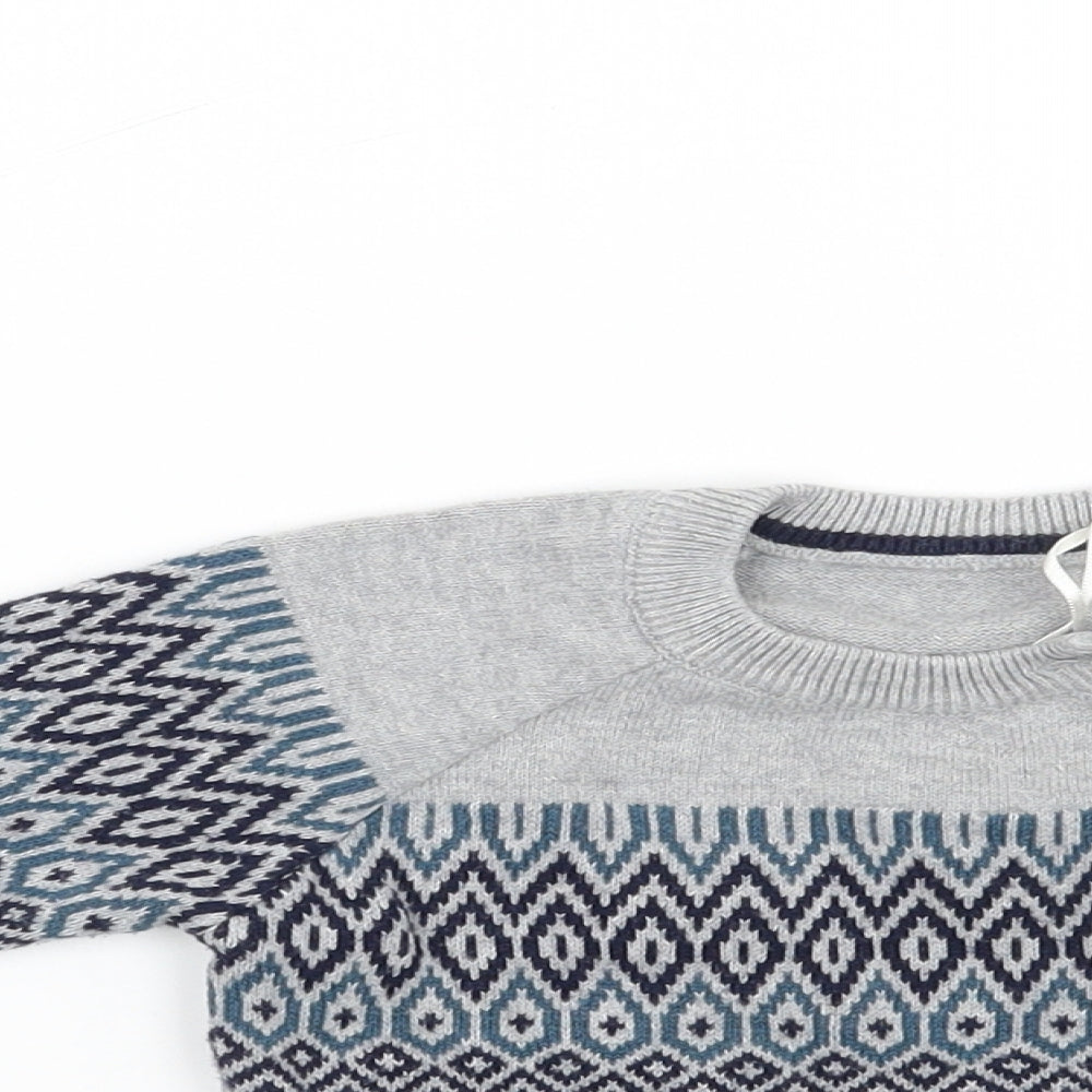 TU Baby Grey Geometric  Pullover Jumper Size 3-6 Months