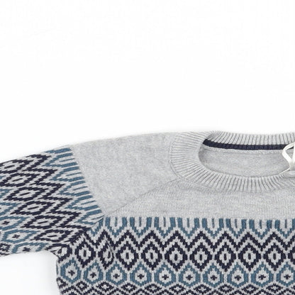TU Baby Grey Geometric  Pullover Jumper Size 3-6 Months