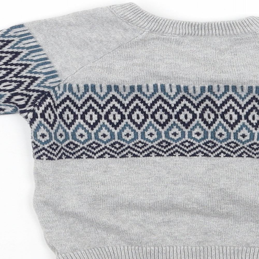 TU Baby Grey Geometric  Pullover Jumper Size 3-6 Months