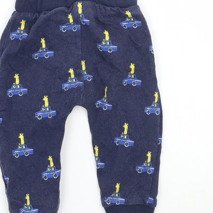 Bluezoo Baby Blue Geometric  Sweatpants Trousers Size 6-9 Months