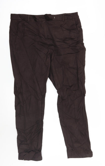 Womens UK Size 14 Marks and Spencer Regular Fit  Brown Trousers
