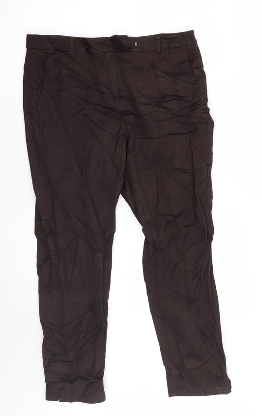 Womens UK Size 14 Marks and Spencer Regular Fit  Brown Trousers