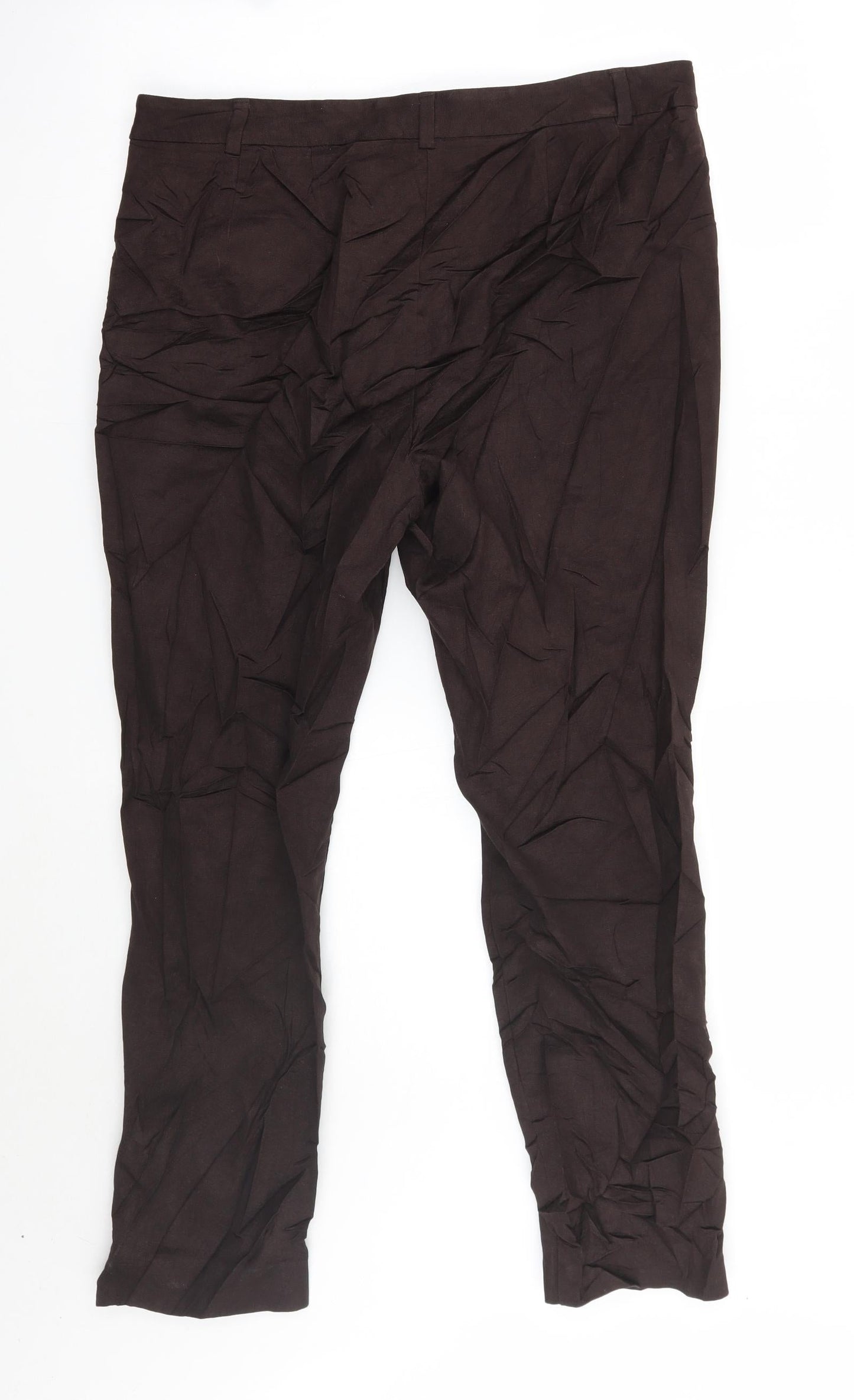 Womens UK Size 14 Marks and Spencer Regular Fit  Brown Trousers