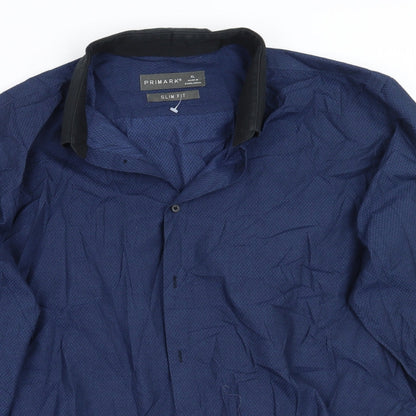 Primark Mens Blue    Button-Up Size XL