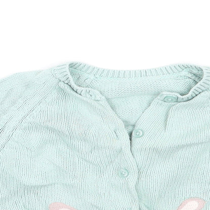 Marks and Spencer Girls Green   Cardigan Jumper Size 6-9 Months