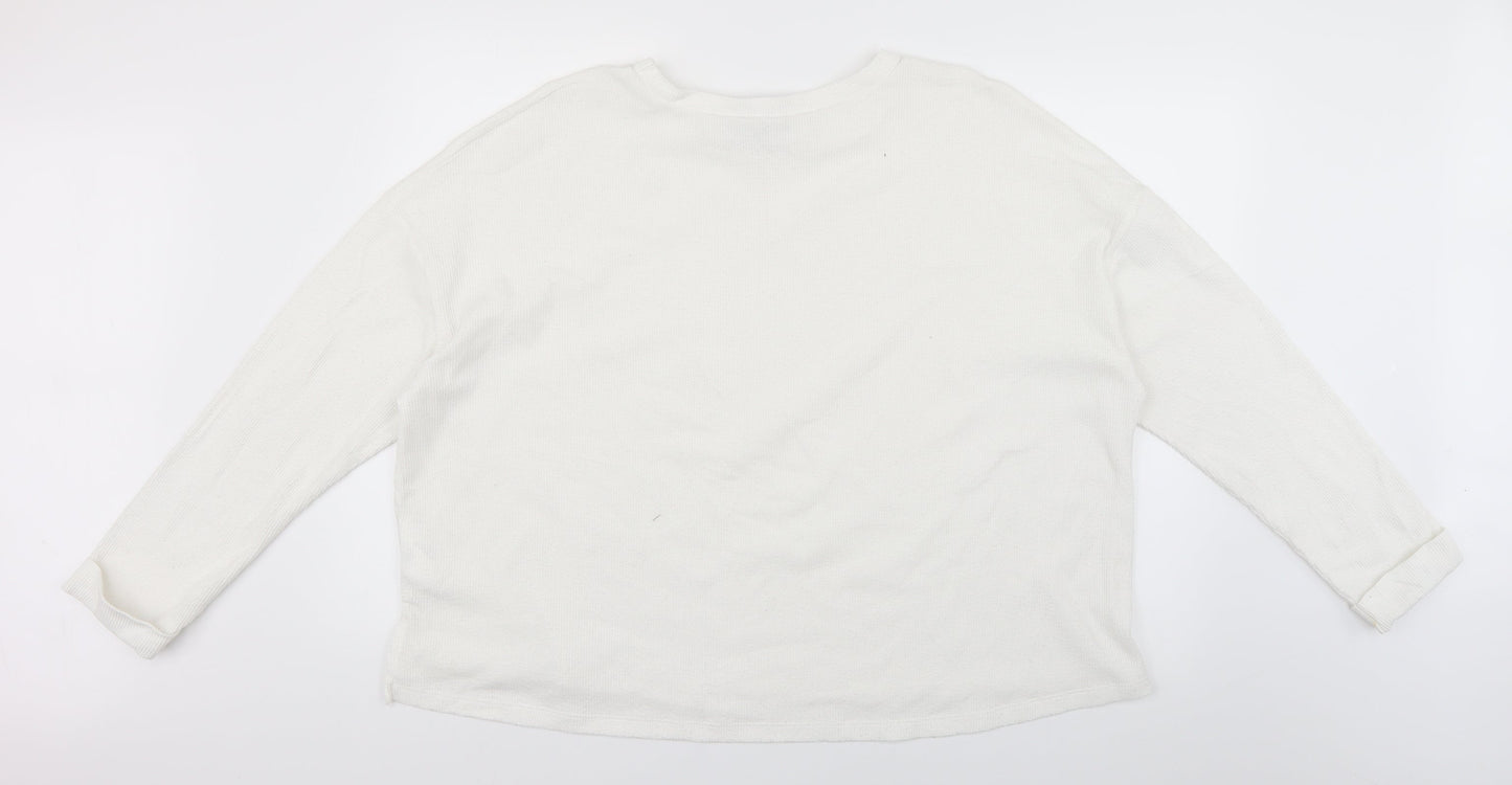 Primark Womens White   Pullover Jumper Size 18