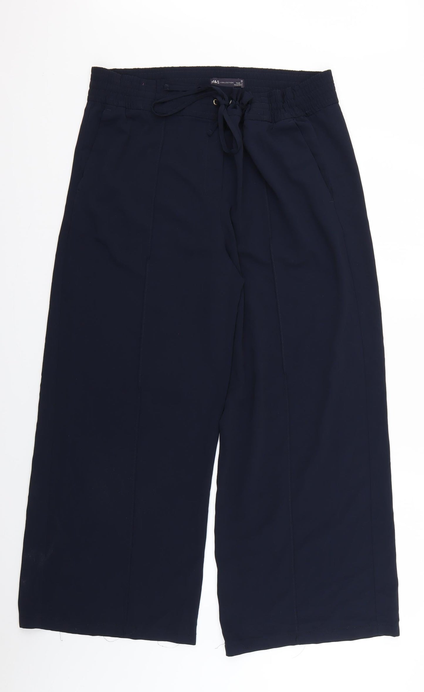 Womens UK Size 12 Marks and Spencer Regular Fit  Blue Trousers