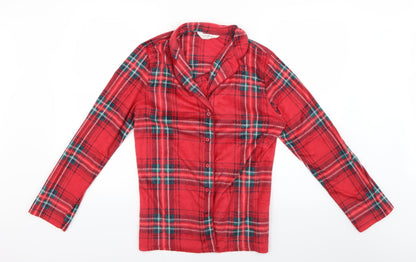 Marks and Spencer Womens Red Check  Top Pyjama Top Size S