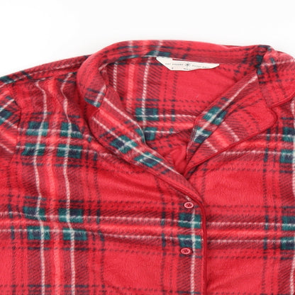 Marks and Spencer Womens Red Check  Top Pyjama Top Size S