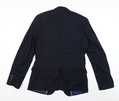Mens UK Size L t&w Regular Blue Suit Jacket