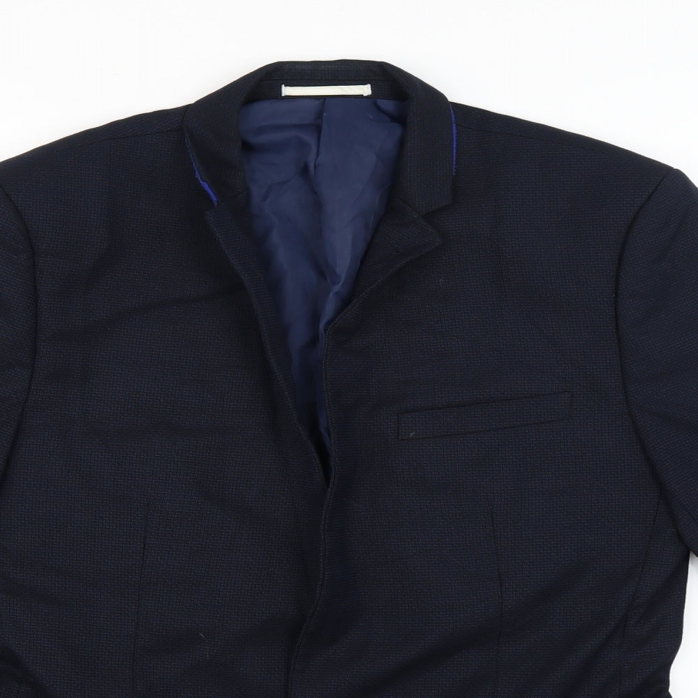Mens UK Size L t&w Regular Blue Suit Jacket