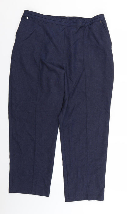 Womens UK Size 16 Marks and Spencer Regular Fit  Blue Trousers