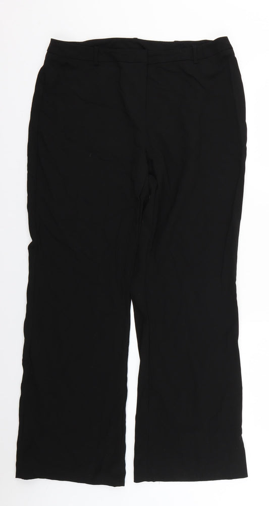 Womens UK Size 14 John Lewis Regular Fit  Black Trousers
