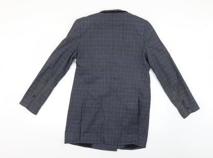 RESERVED Mens Blue Check  Jacket Suit Jacket Size 36