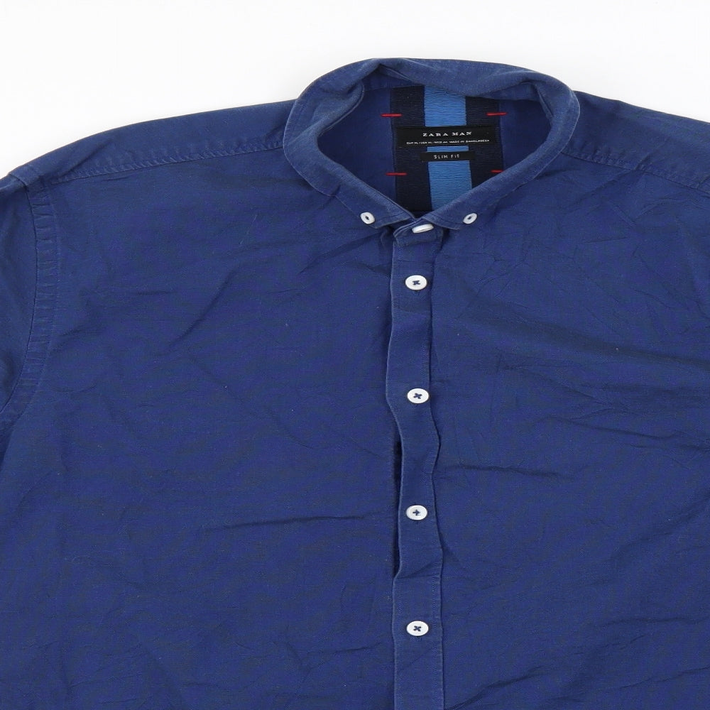 Zara Mens Blue    Dress Shirt Size 42