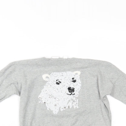 Gap Girls Grey   Pullover Jumper Size 10-11 Years