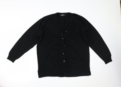 Dil Womens Black   Cardigan Jumper Size XL